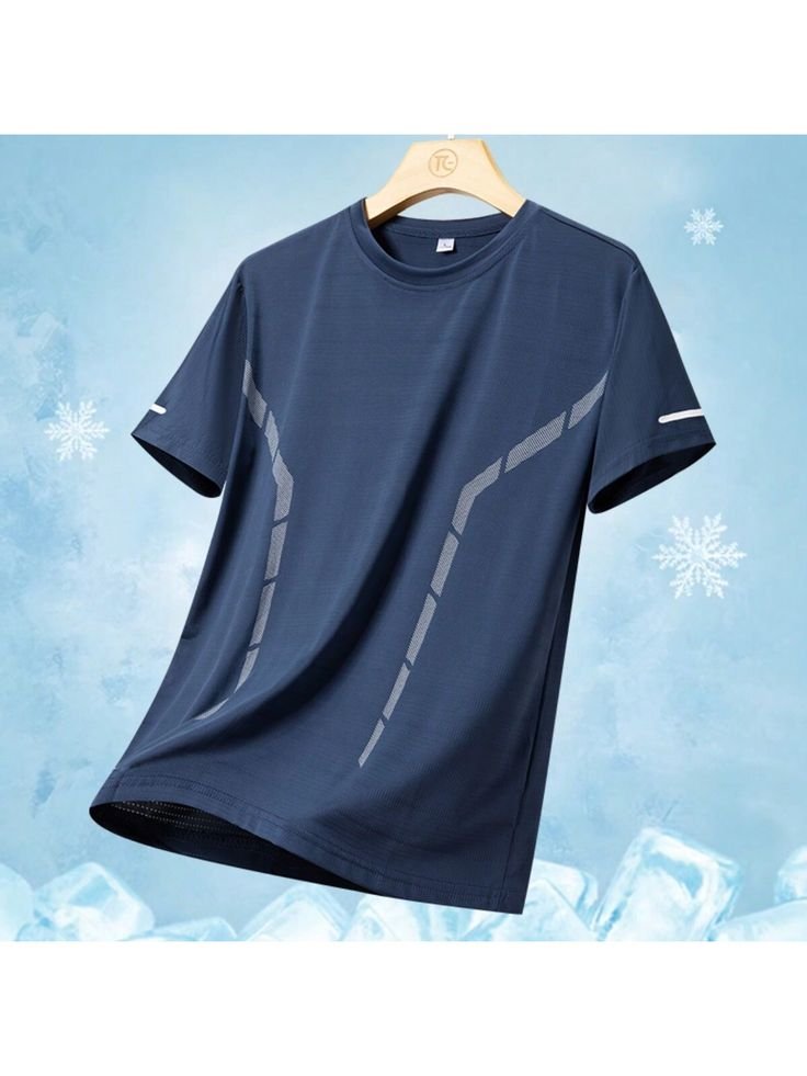 Men New Style Ice Silk Short Sleeve T-shirt