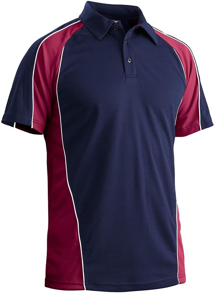 Men’s Quick Dry Casual Golf Polo Shirts Navy Wine Red