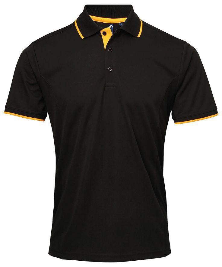 Contrast Polo Shirt – Black_Sunflower